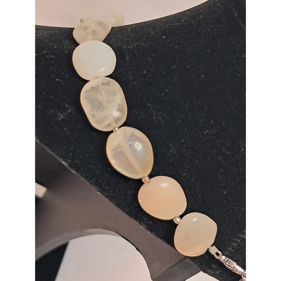 NWT Peyote Bird Agate Quartz Beads Silver Nugget Gemstone Chunky Necklace 17-20" - Picture 7 of 13